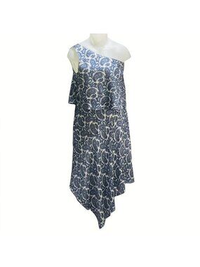 BANANA REPUBLIC Dress Size 8 Blue and White Paisley Size 8